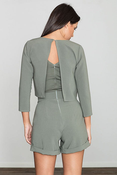 Elegant Short Suit Set with Stunning Back Split Detail - Model 50897 Figl