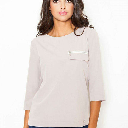 Chic Zippered Elegance Blouse by Figl