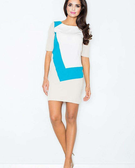 Chic Geometric Print Day Dress - Elevate Your Contemporary Wardrobe