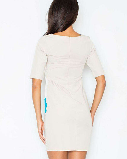 Chic Geometric Print Day Dress - Elevate Your Contemporary Wardrobe