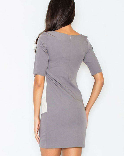 Sleek Modern Geometric Short Sleeve Day Dress by Figl