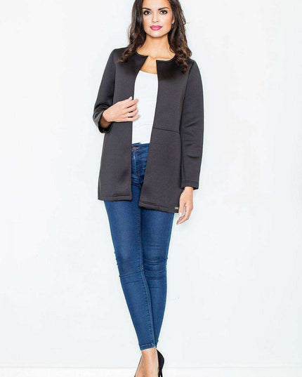 Chic Extended-Length Foam-Stitched Jacket for a Stylish Wardrobe Upgrade