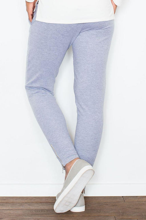 Stylish Women's Joggers with Tapered Legs and Zipper Embellishments