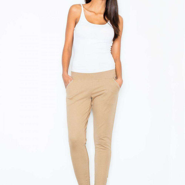 Sleek Zipper-Accent Cotton Trousers: Must-Have Chic Essentials for Active Women