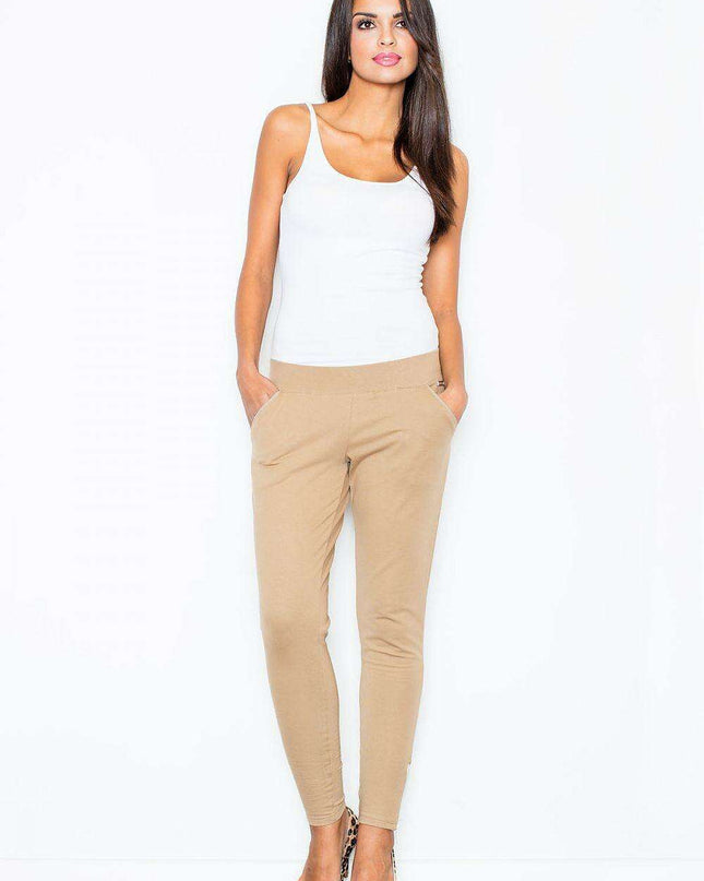 Sleek Zipper-Accent Cotton Trousers: Must-Have Chic Essentials for Active Women