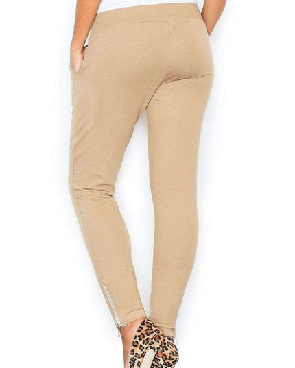 Sleek Zipper-Accent Cotton Trousers: Must-Have Chic Essentials for Active Women