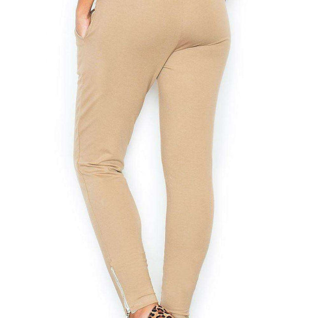 Sleek Zipper-Accent Cotton Trousers: Must-Have Chic Essentials for Active Women