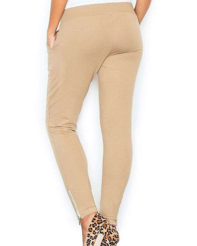 Sleek Zipper-Accent Cotton Trousers: Must-Have Chic Essentials for Active Women