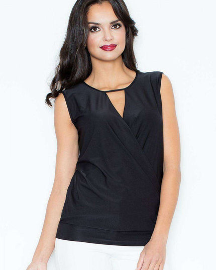 Elegant Sleeveless Top with Contemporary Neckline - The Perfect Blend of Style and Comfort