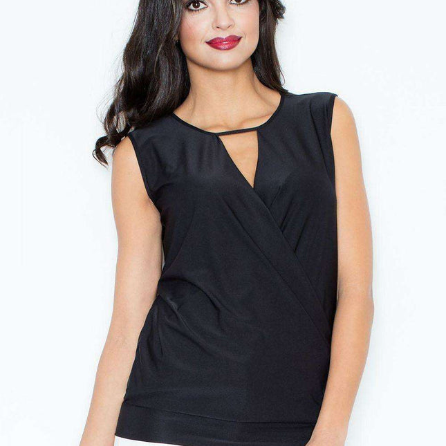 Elegant Sleeveless Top with Contemporary Neckline - The Perfect Blend of Style and Comfort