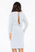 Elegant Boat Neck Midi Dress with Back Tie and Slit - A Timeless Style Statement