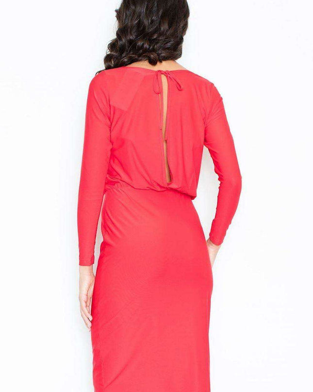 Chic Boat Neck Midi Dress with Timeless Elegance - Effortlessly Stylish
