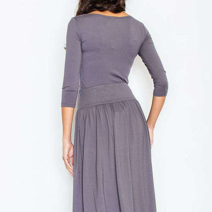 Stylish Viscose Knit Duo - Timeless Blouse and Skirt Combination