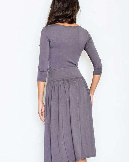 Stylish Viscose Knit Duo - Timeless Blouse and Skirt Combination