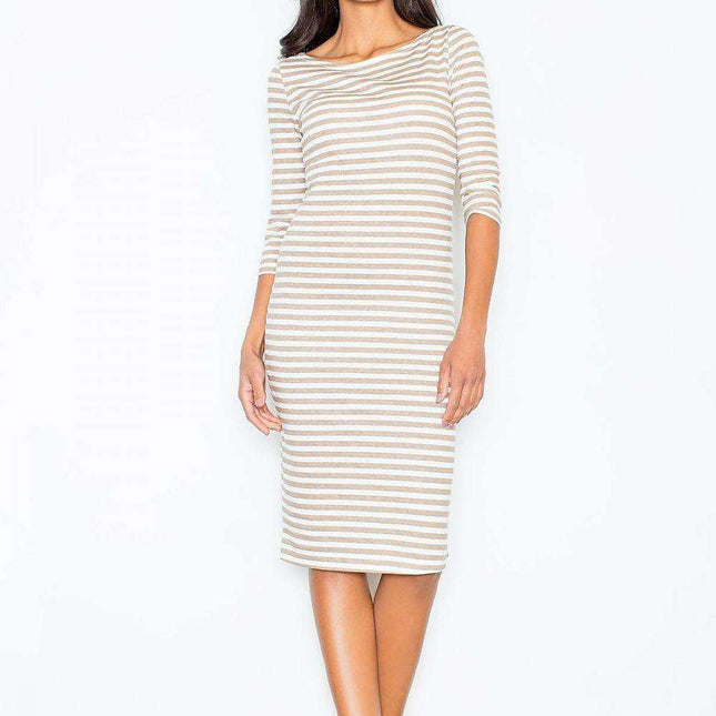 Chic Navy Cotton Daydress with Elegant Side Zipper - Ideal for Any Occasion