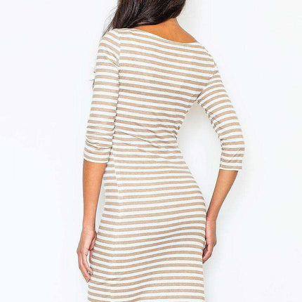 Chic Navy Cotton Daydress with Elegant Side Zipper - Ideal for Any Occasion