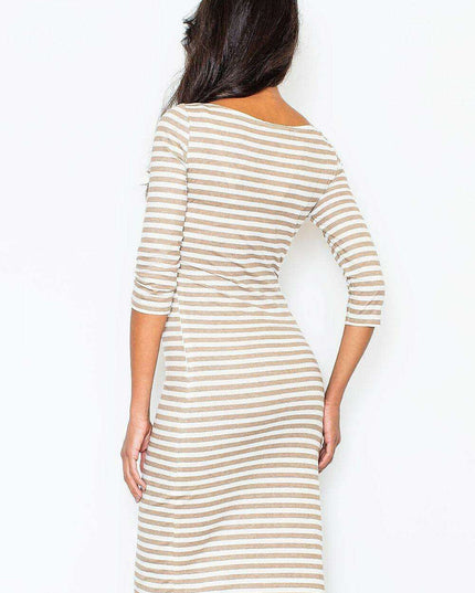 Chic Navy Cotton Daydress with Elegant Side Zipper - Ideal for Any Occasion