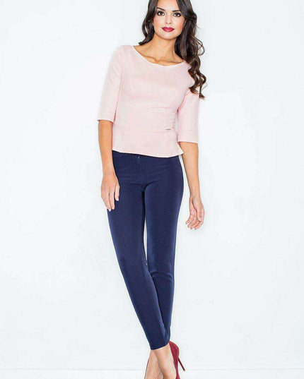 Chic Cotton Blouse with 3/4 Sleeves - Effortless Style and Comfort