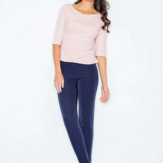 Chic Cotton Blouse with 3/4 Sleeves - Effortless Style and Comfort