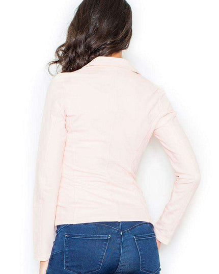 Chic Asymmetrical Zip Cotton Ramoneska Jacket - A Touch of Elegance