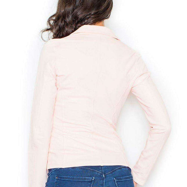 Chic Asymmetrical Zip Cotton Ramoneska Jacket - A Touch of Elegance