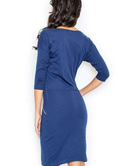 Chic Cotton Kimono Dress with Stylish Gold Zipper Details