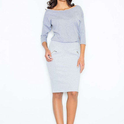 Chic Cotton Daydress with Kimono Sleeves and Glamorous Gold Zipper Details