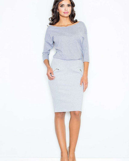 Chic Cotton Daydress with Kimono Sleeves and Glamorous Gold Zipper Details