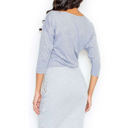 Chic Cotton Daydress with Kimono Sleeves and Glamorous Gold Zipper Details