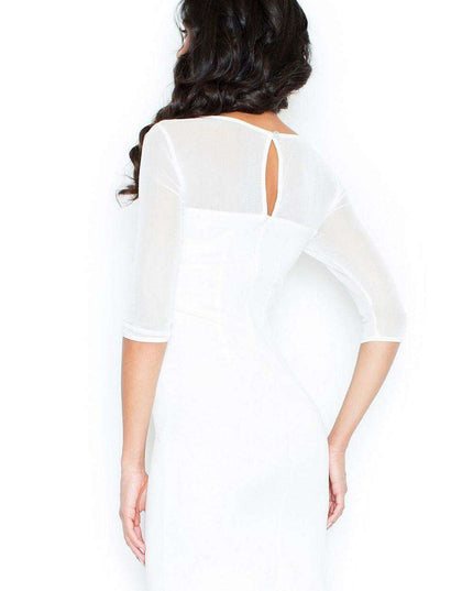 Elegant Tulle Mesh Boat Neck Evening Gown: Sophistication Collection