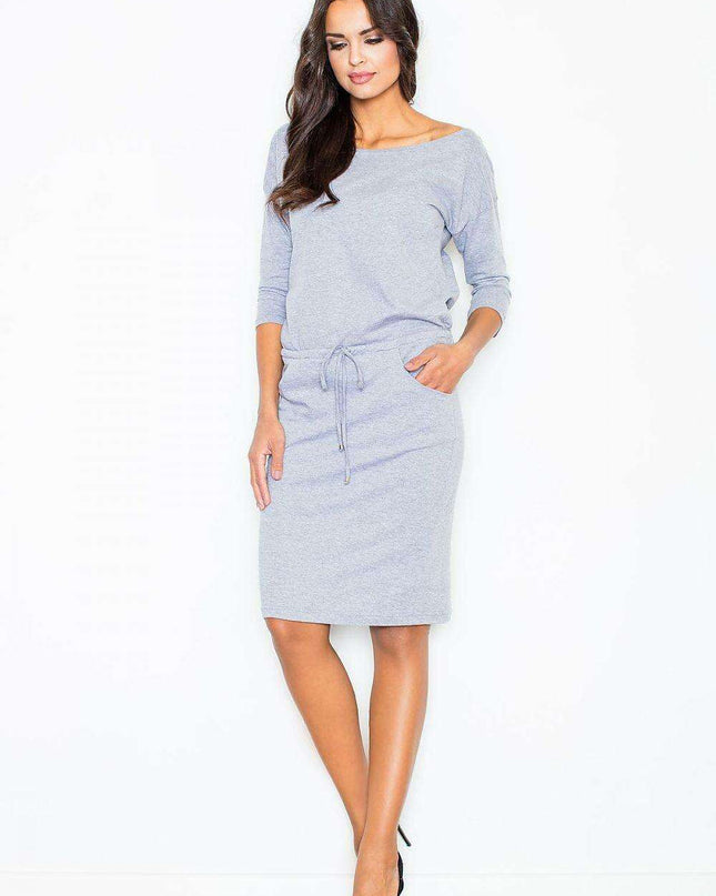 Chic Adjustable Waist Cotton Sweatshirt Dress for Effortless Daytime Elegance