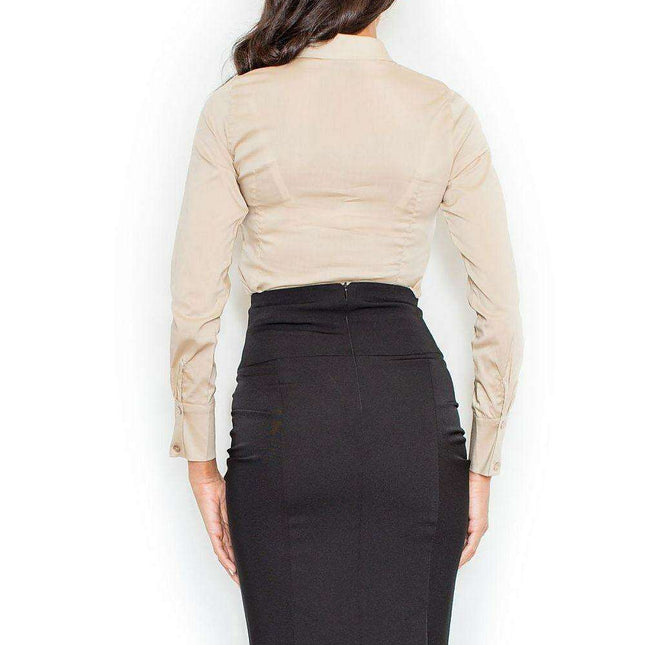 Chic High-Waist Pleated Pencil Skirt - Figl 5375
