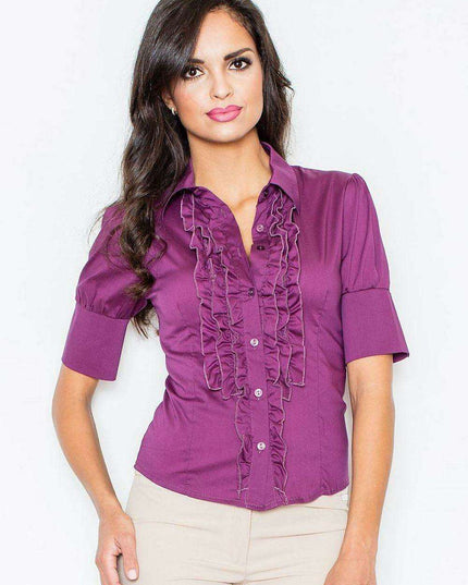 Cotton Blend Short Sleeve Shirt - Model 4001: Effortless Elegance for Any Occasion