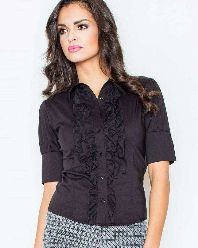 Sophisticated Ease: Figl 4003 Cotton Blend Short Sleeve Shirt