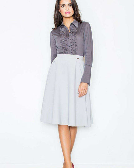 Sophisticated Long Sleeve Blouse with Stylish Jabot Detail