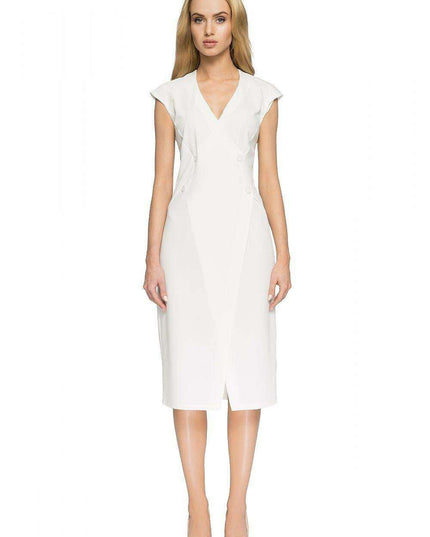 Chic Button-Up Cocktail Dress with Unique Details