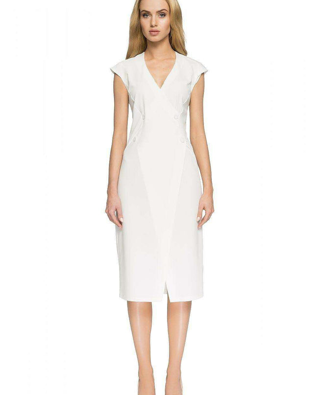 Chic Button-Up Cocktail Dress with Unique Details