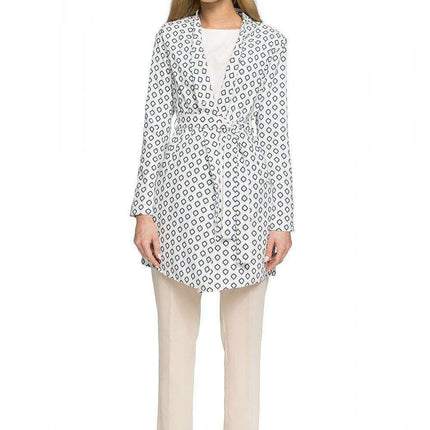 Chic Belted Printed Wrap Coat