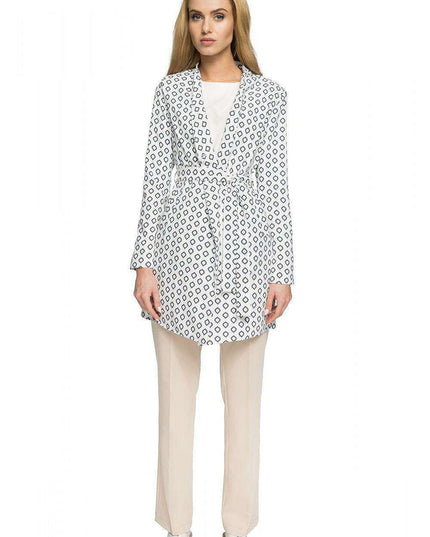 Chic Belted Printed Wrap Coat