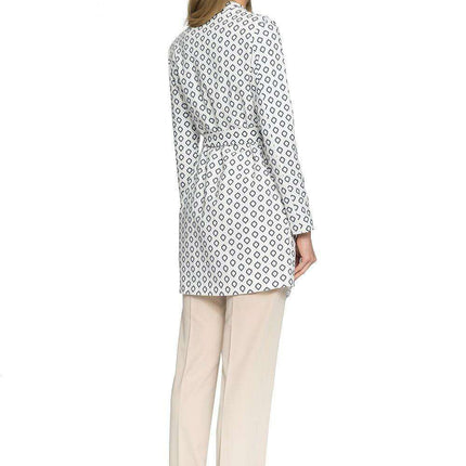 Chic Belted Printed Wrap Coat