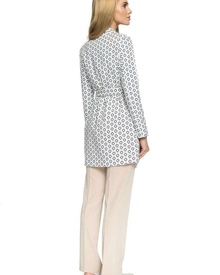 Chic Belted Printed Wrap Coat