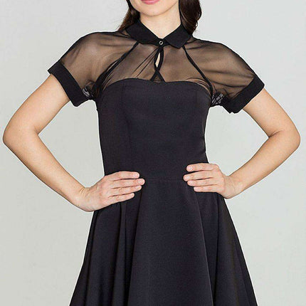 "Lenitif" Sheer Mesh Top Short Dress - Elegant Charm for Every Occasion