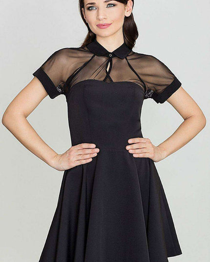 "Lenitif" Sheer Mesh Top Short Dress - Elegant Charm for Every Occasion