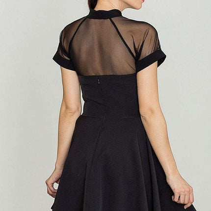 "Lenitif" Sheer Mesh Top Short Dress - Elegant Charm for Every Occasion