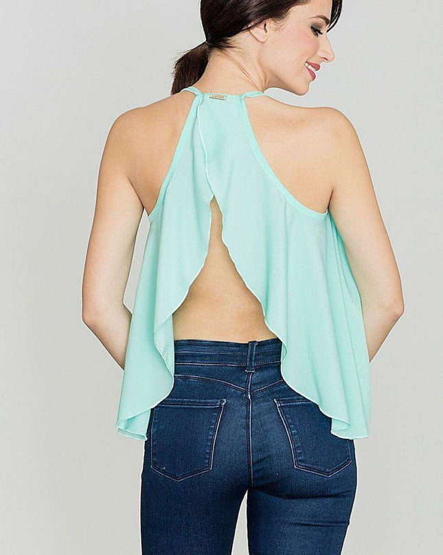 Summer Chic Frill Back Blouse with Elegant Splendor