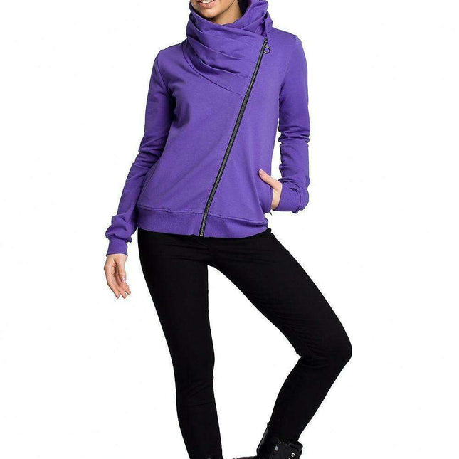 Cozy Zip-Up Draped Sweatshirt