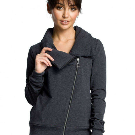 Cozy Zip-Up Draped Sweatshirt