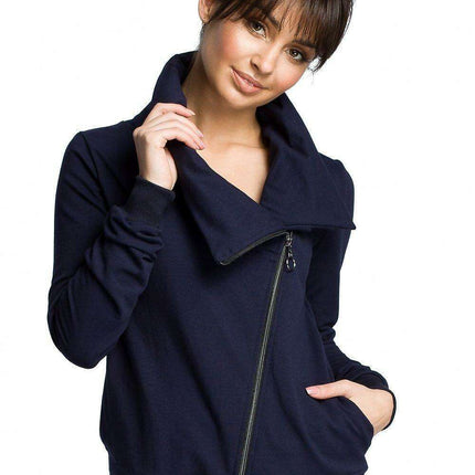 Cozy Zip-Up Draped Sweatshirt