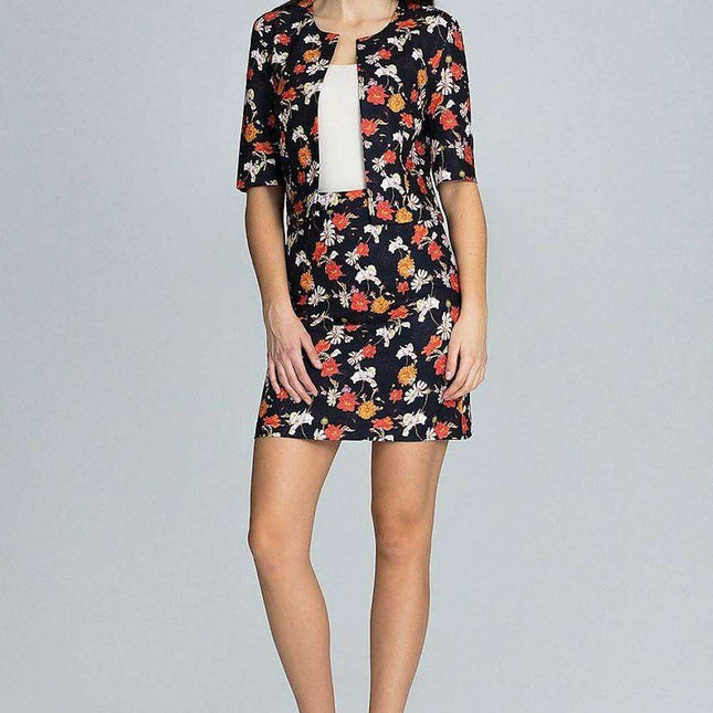 Floral Chic Skirt and Blazer Set