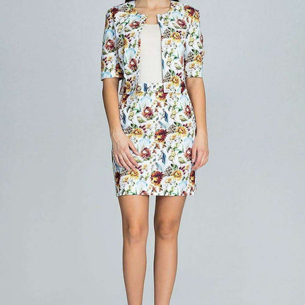 Floral Chic Skirt and Blazer Set